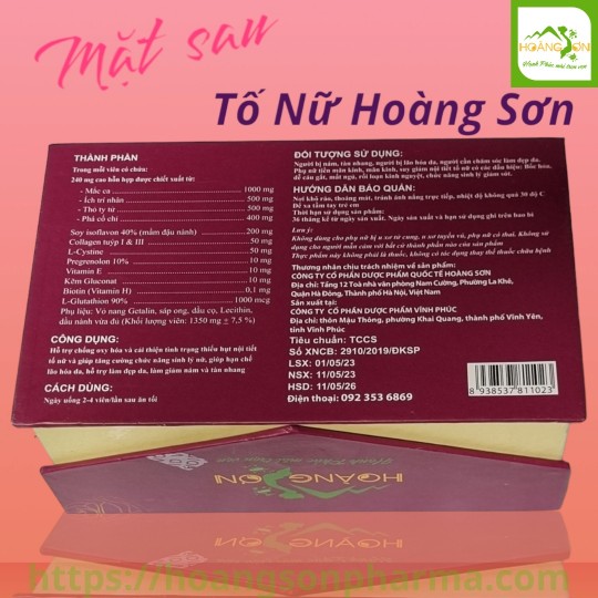 mặt sau hộp tố nữ hoàng sơn